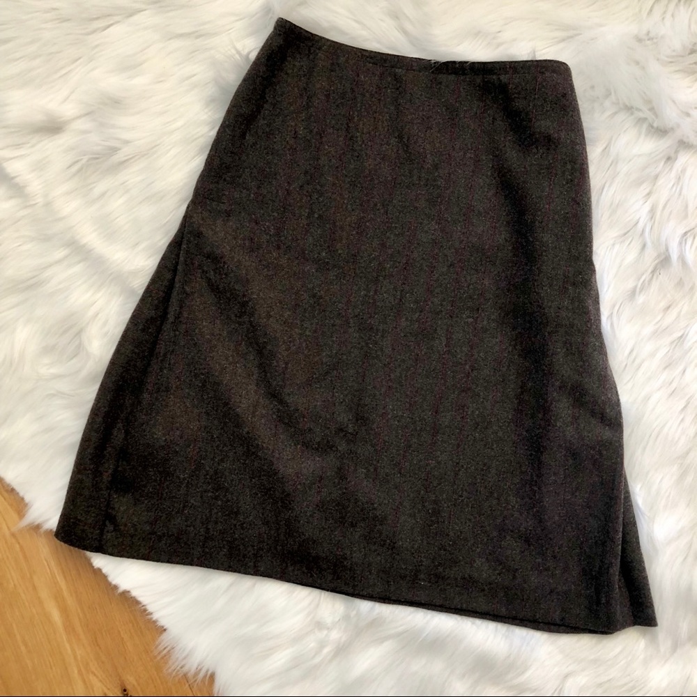 Claudie Pierlot Paris pinstripe red brown skirt